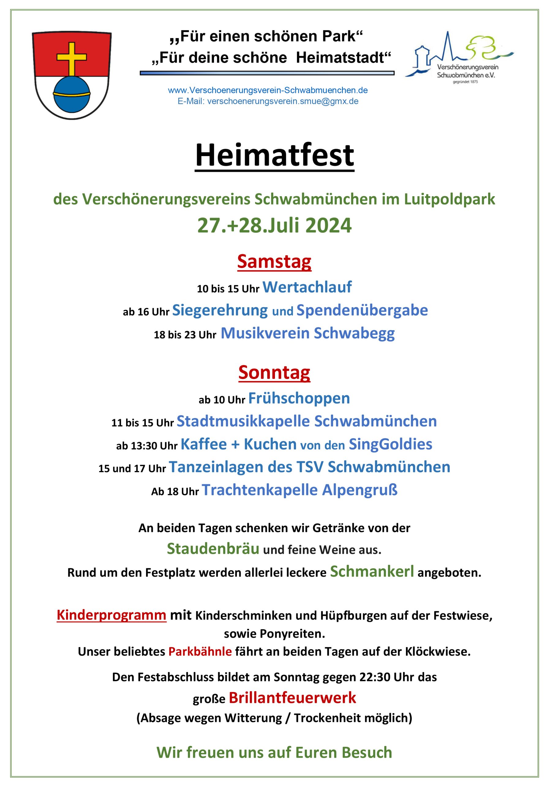 Mehr über den Artikel erfahren Heimatfest 2024 am 27. und 28. Juli